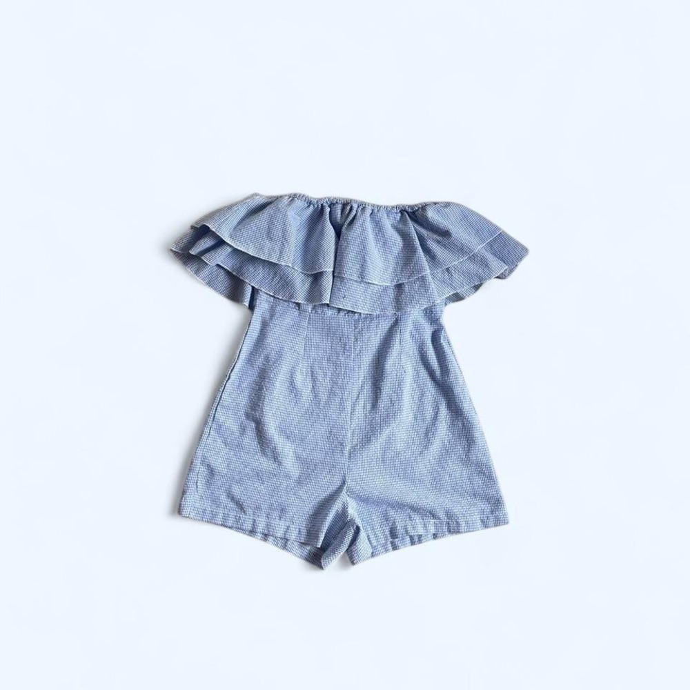 Babydoll‎ blue gingham romper size S